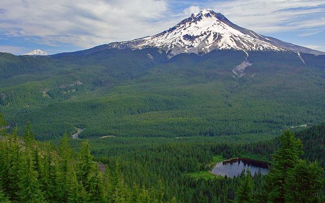 Mt. Hood and Mirror Lake as seen from Tom Dick and Harry Mountain